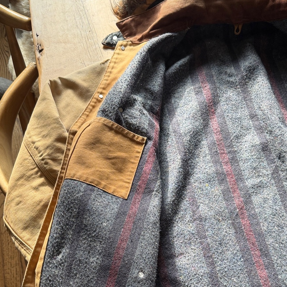 Carhartt Tan Blanket Lined Canvas Jacket with Hood - Picture 4 of 14